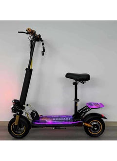 Generic Hengli Foldable Electric Scooter for Adults – 3 Speed Gears, Built-in Bluetooth Speaker, Luminous LED Lights, Key Lock, Portable E-Scooter for City Commuting  - Image 2