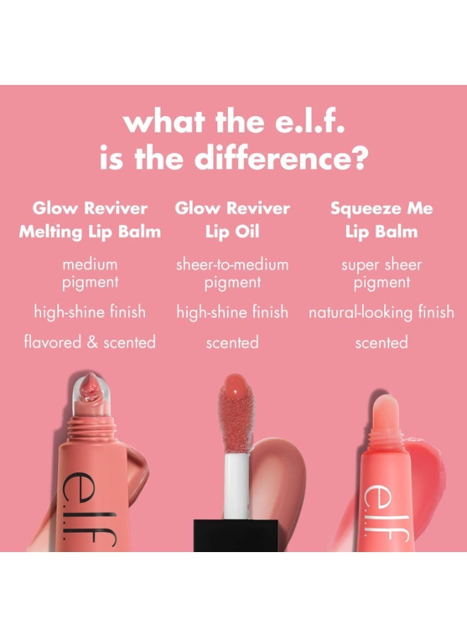 elf e.l.f. Glow Reviver Melting Lip Balm – Hydrating Tinted Vegan Lip Balm for Glossy Finish & Soft, Supple Lips, Cruelty-Free, Blackberry Sorbet - Image 4