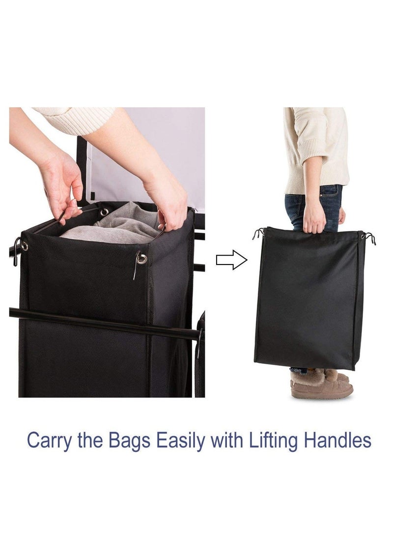 WALALLA Foldable Ironing Board with Removable Bags Laundry Basket Hamper Sorter - Image 5