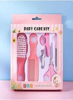 Generic 6 Pieces Baby Daily Nail Care and Hair Care Set Baby Grooming Scissors Hair Brush Comb Nail Care Kit for Newborns Toddlers (Pink) 