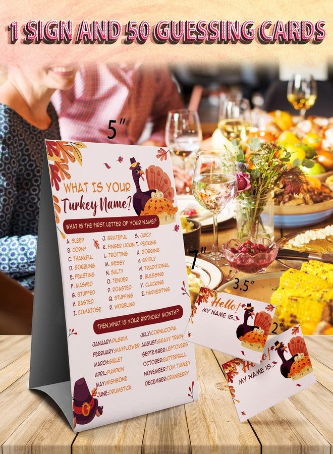 Muruseni Thanksgiving Games Sign - What's Your Turkey Name, Thanksgiving Activities for Family, Fall Party Games - Image 3