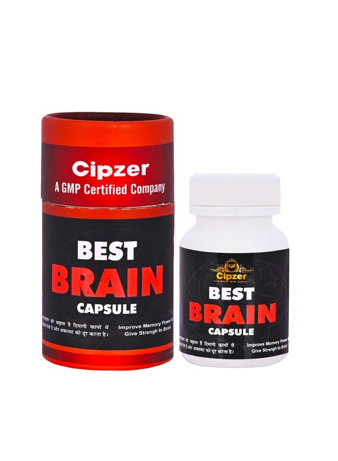 Cipzer Best Brain Capsule | | Healthy Brain |Sharp mind | Fast Learning Stress Relief | Improve Focus - 60 Capsules - Image 1