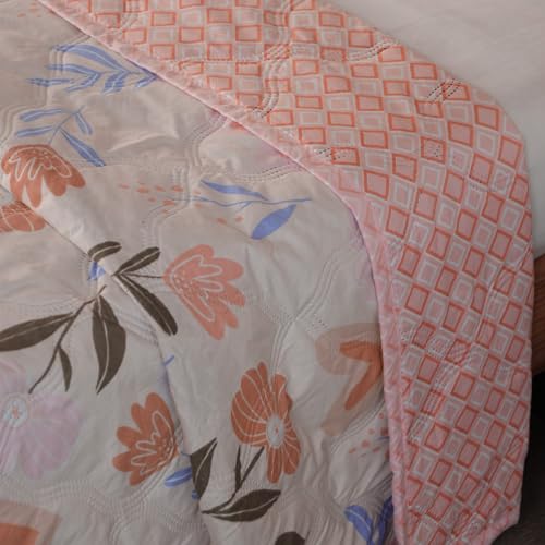 Fancy Walas Dohar Double Bed 100% Cotton Blankets for Summer | 90x100inch, 150GSM Ac Comforter and Cooling Blankets for Summer | Pink Color | Classic Printed Design | Quilt | Ideal for Gifting - Image 5