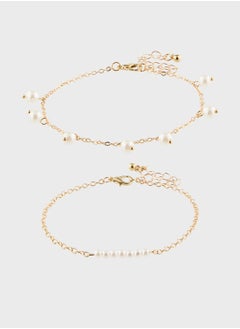 ELLA 3 Pack Pearl Anklet  - Image 1