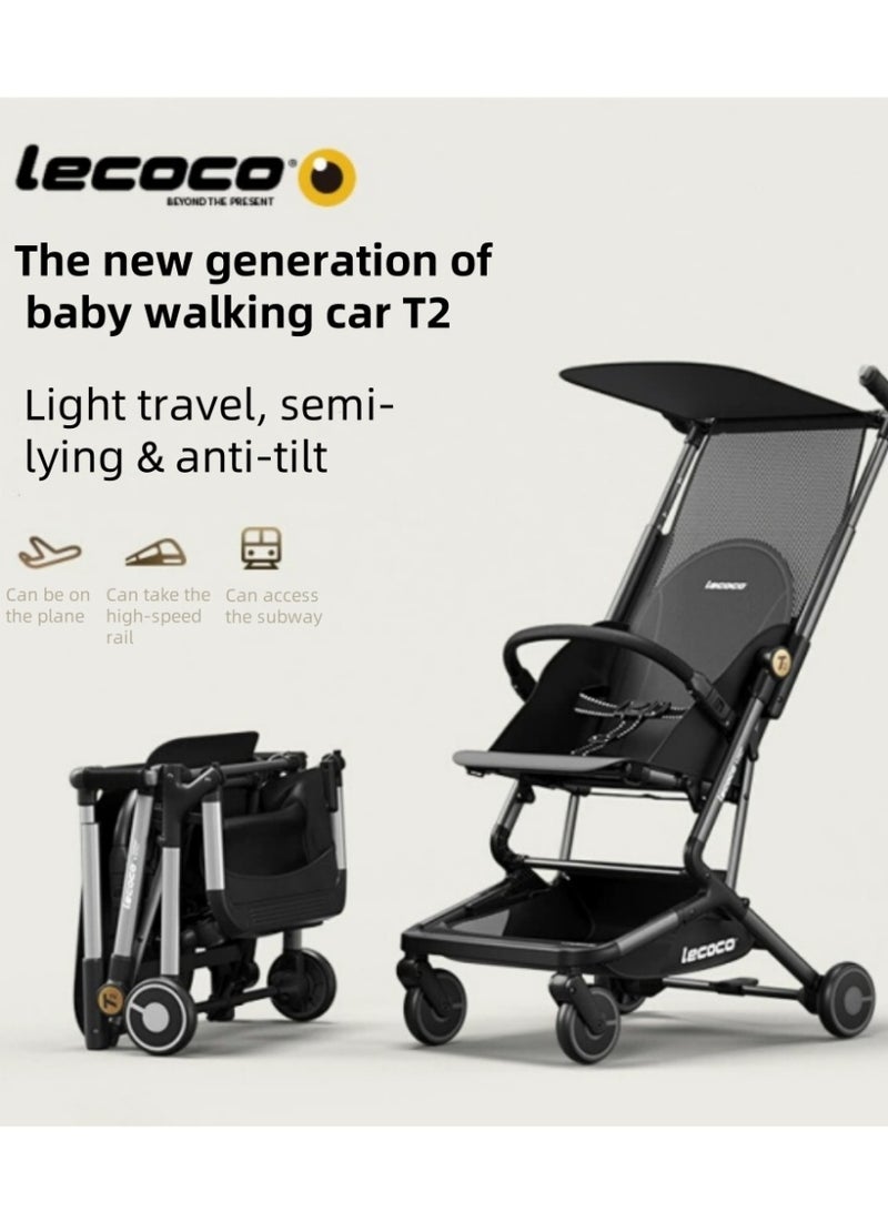 ليكوكو عربة أطفال قابلة للطي للسفر – خفيفة الوزن، طي سريع، انحناء 360 درجة، مظلة مخفية، مناسبة لعمر 1 إلى 5 سنوات - Image 1