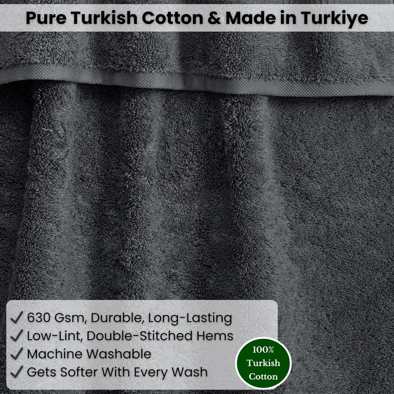 SALBAKOS Luxury 100% Turkish Cotton Bath Sheets 40x80 in Oversized Extra Large Bath Towels | Premium Hotel Quality Thick Soft Absorbent Turkish Towel for Spa Beach (Pack of 1, Gray, Jumbo Bath Sheet) - Image 5