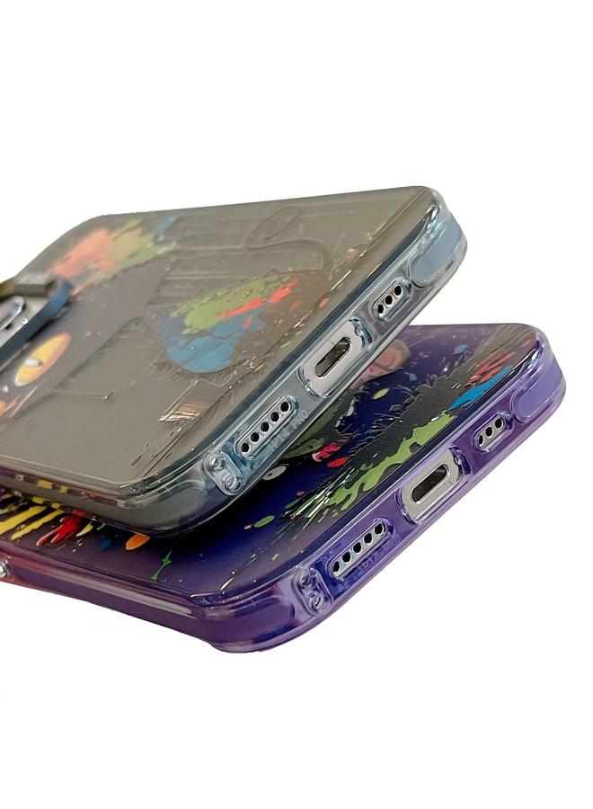 اس-توب جراب لهاتف iPhone XS Max بنمط حيواني من سلسلة لوحات زيتية من البولي كربونات + جراب هاتف من مادة TPU - Image 2