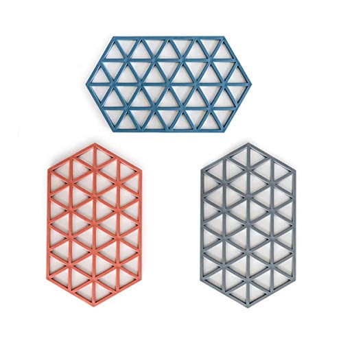 TOMATUS® 3 PCS Silicone Trivet Mat for Pans and Hot Pots Counter Mat Heat Resistant Table Dish Drying Mat or Placemats for Kitchen and Restaurant.(Random Pattern & Color) (3 Pcs Large) - Image 1