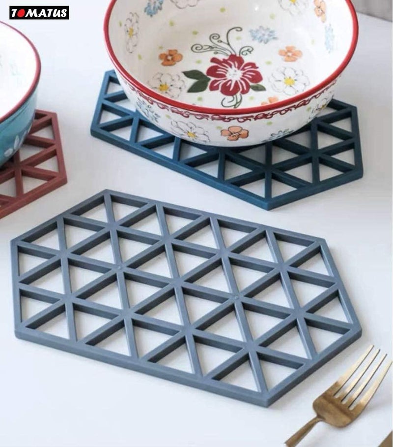 TOMATUS® 3 PCS Silicone Trivet Mat for Pans and Hot Pots Counter Mat Heat Resistant Table Dish Drying Mat or Placemats for Kitchen and Restaurant.(Random Pattern & Color) (3 Pcs Large) - Image 3
