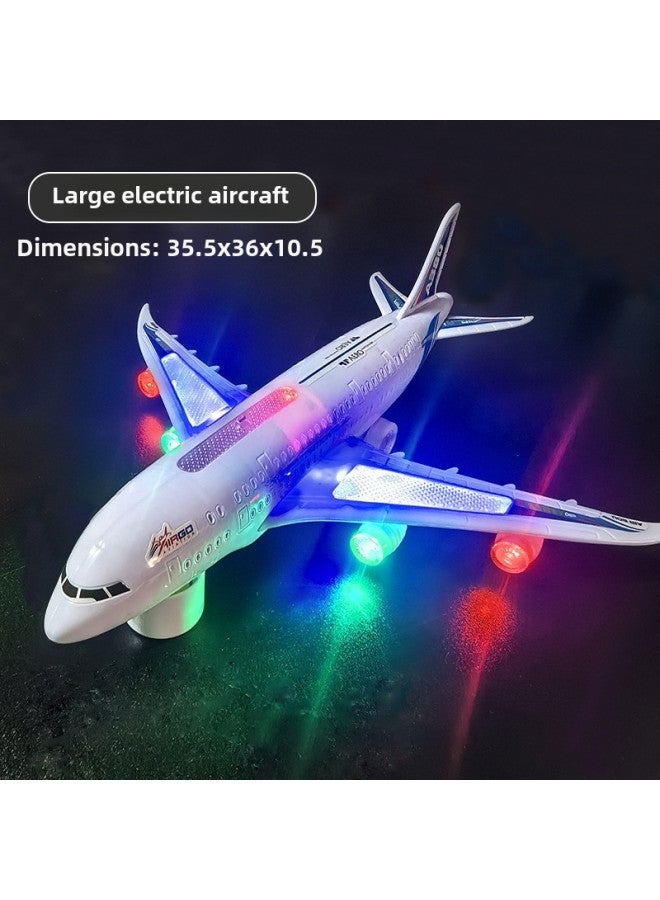 Children's Electric Universal Sliding Aircraft Toy Series Early Education Light Story Passenger Plane Model Boy Wholesale-Color:Universal Large Aircraft-Specifications:No. 5 Charging Sleeve  - Image 1
