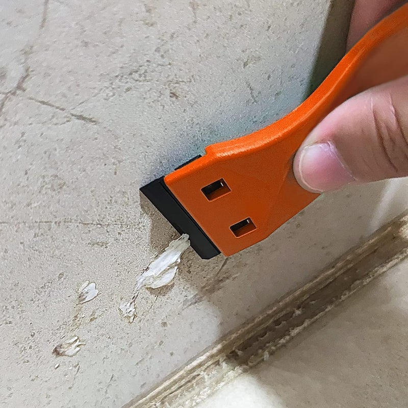 Ehdis 1.5" Plastic Razor Scraper Tool with 10pcs Double Edged Blades for Adhesive Remover,Removing Labels Stickers Decals Taping on Glass Windows(Orange) - Image 5