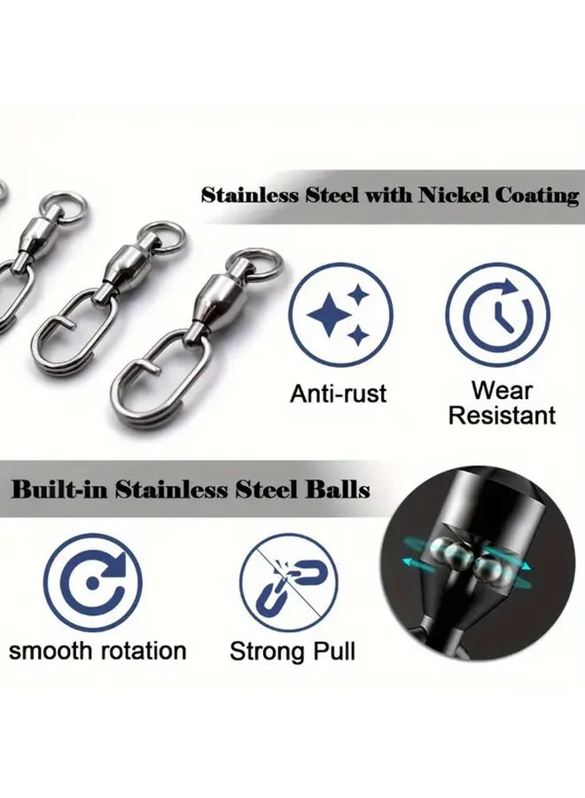 5 Pcs Size 1 Stainless Steel Ball Bearing Fishing Swivels 41 89LB 22MM Heavy Duty - Image 5