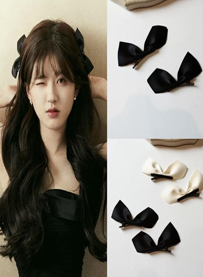 Shivashay Side Hair Clips Bow Satin Ribbon Hair Clips for Women Girls Hair Accessories Bowknot Hairpin For Girls & women (Pack of 6) - Image 2