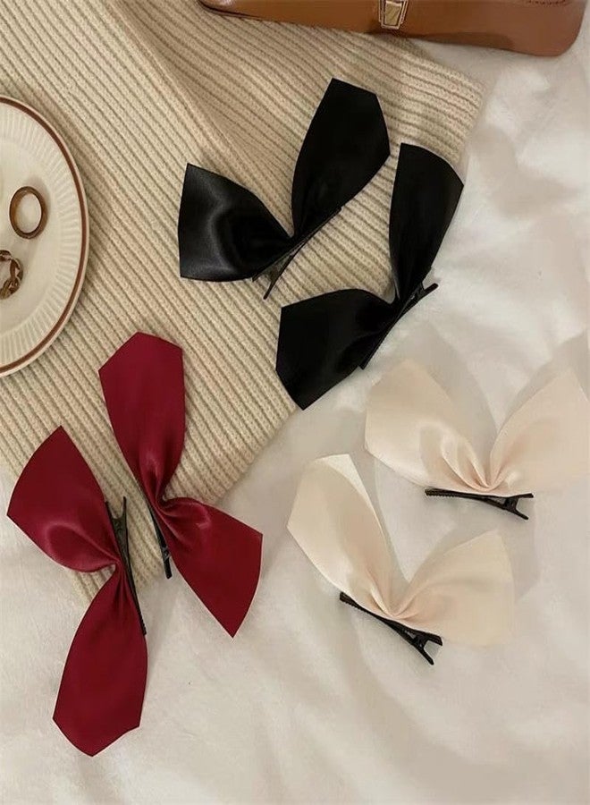 Shivashay Side Hair Clips Bow Satin Ribbon Hair Clips for Women Girls Hair Accessories Bowknot Hairpin For Girls & women (Pack of 6) - Image 1