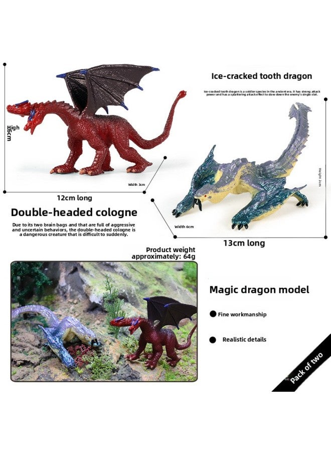 Children's Simulation Warcraft Dragon Dinosaur Model Toy Double-headed Dragon Thunder And Lightning Magic Dragon Black Dragon Wind God Magic Dragon Ornaments 