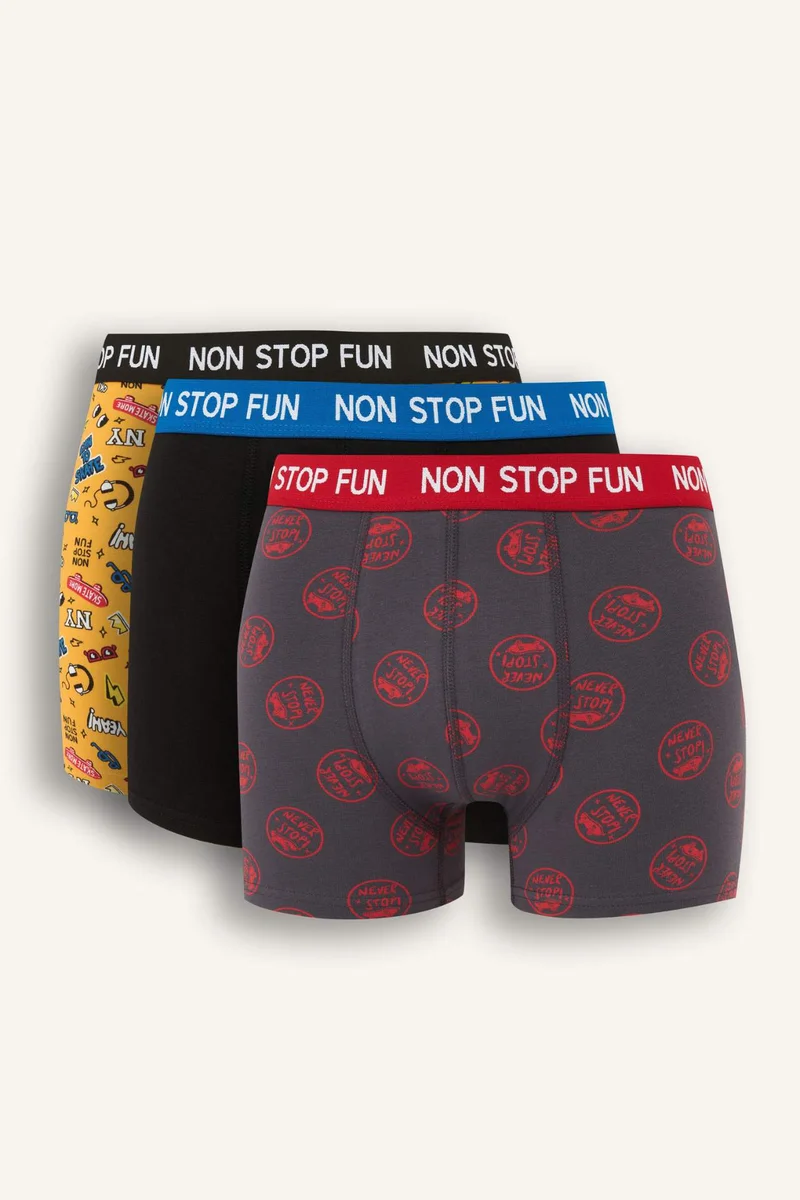 ديفاكتو Regular Fit Patterned 3 Piece Boxers