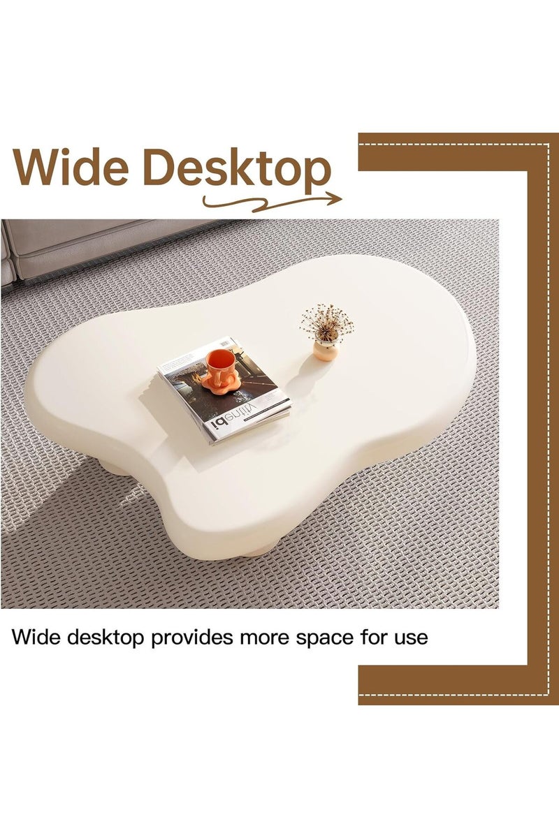 GAIA Home Cloudy Modern Irregular Coffee Table Beige 100×69×30 cm - Image 5
