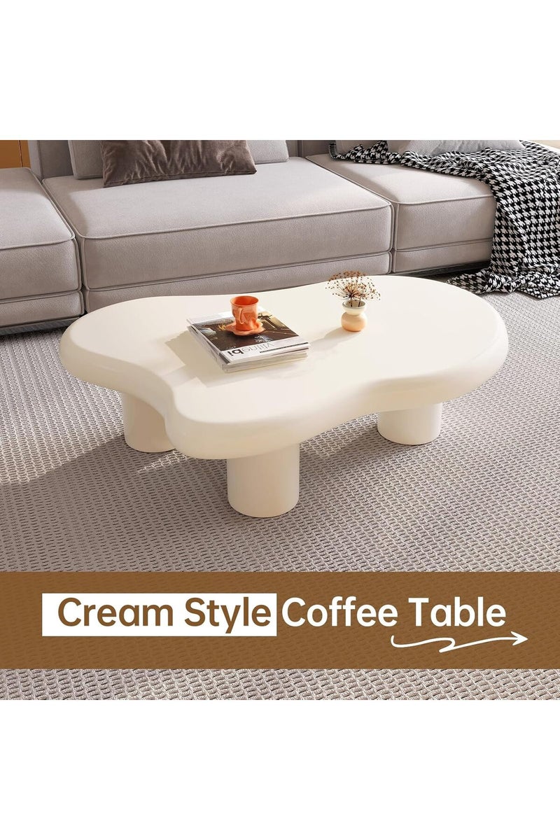 GAIA Home Cloudy Modern Irregular Coffee Table Beige 100×69×30 cm - Image 2