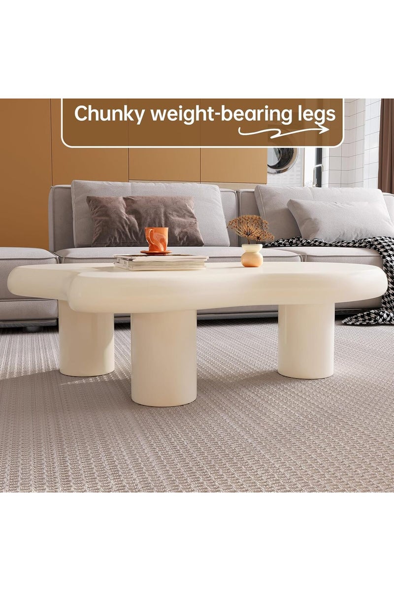 GAIA Home Cloudy Modern Irregular Coffee Table Beige 100×69×30 cm - Image 3