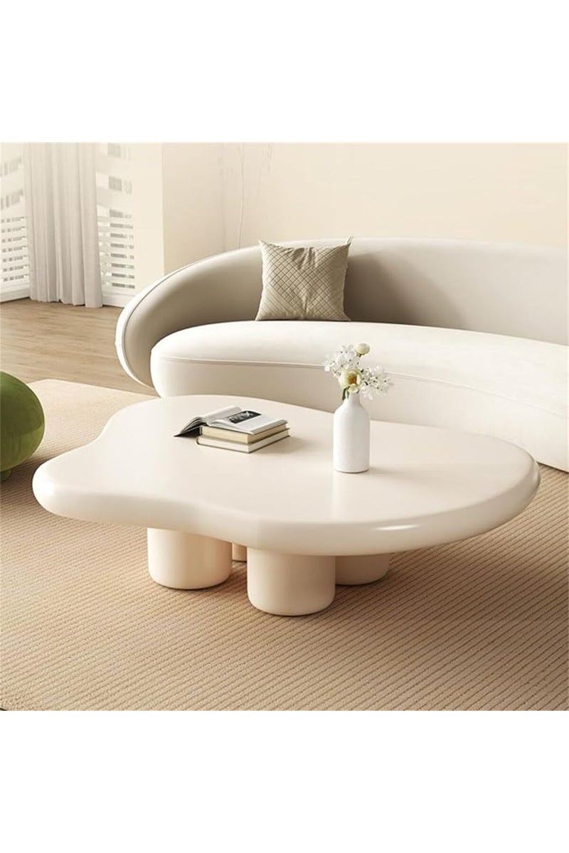 GAIA Home Cloudy Modern Irregular Coffee Table Beige 100×69×30 cm - Image 1