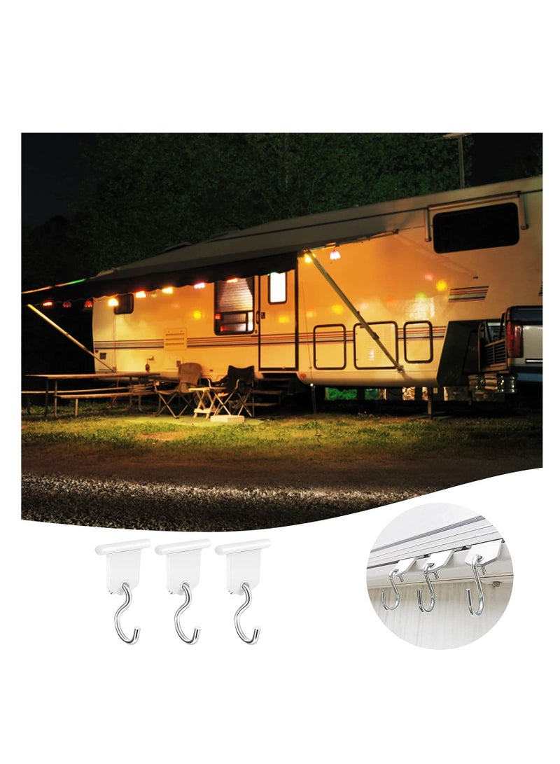 Y&D RV Awning Hooks for Light Camping, 16Pcs Camper Lights Accessory Holders, S Shaped Hook Hangers Christmas Party Camping Tent Indoor and Outdoor Supplies, White  - Image 5