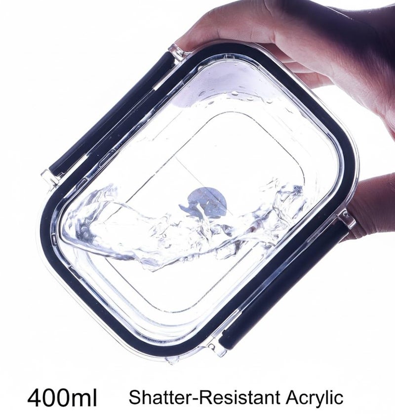 Phoenix Acrylic Food Storage Containers, Set of 3,  Shatterproof, Airtight, 2800ml, 1000ml and 400ml, Clear with Lid, Food Storage - Image 4