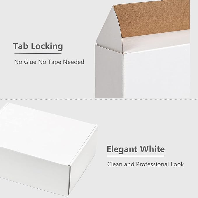 MALANI STORES Corrugated Box Packing box 5.5X3X1.5 Inch self lock mailer corrugated 3ply white boxes Pack of -25 - Image 5