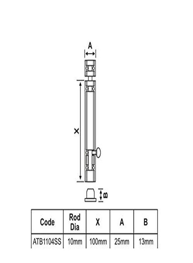 Spider Aluminium Tower Bolt 10 mm SS Rod with Satin Silver Finish, ATB1106SS (6 Inch) [ 2 Pcs. Pack ] - Image 2