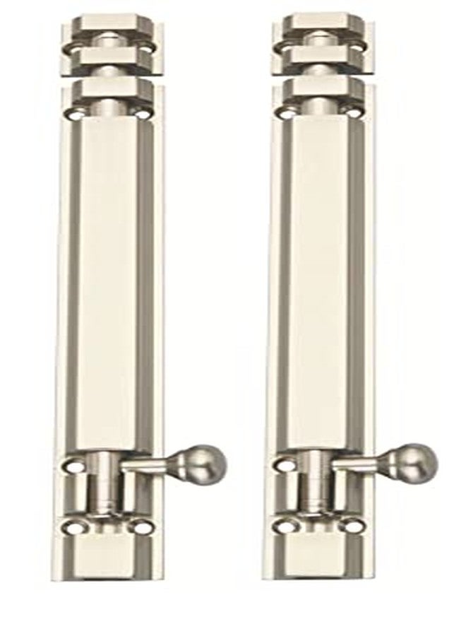 Spider Aluminium Tower Bolt 10 mm SS Rod with Satin Silver Finish, ATB1106SS (6 Inch) [ 2 Pcs. Pack ] - Image 1