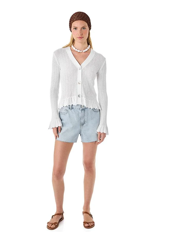 Pointelle Knit Cardigan