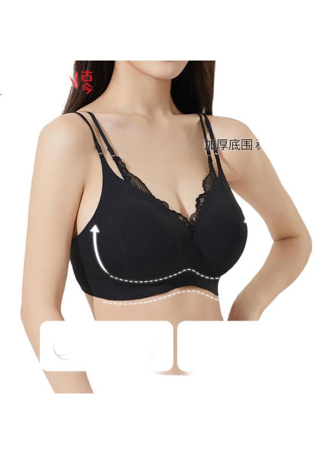 GUJIN Women'S Thin Breathable Lace Push-Up Wireless Anti-Sagging Anti-Spillage Bra - Image 3