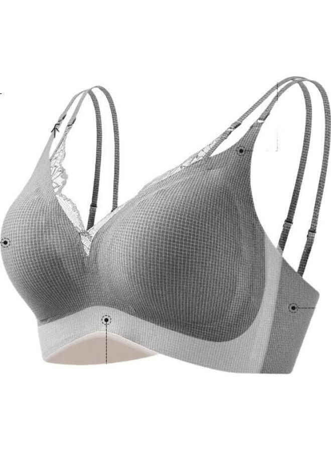 GUJIN Women'S Thin Breathable Lace Push-Up Wireless Anti-Sagging Anti-Spillage Bra - Image 1