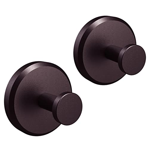 HOME SO Suction Cup Hooks for Shower, Bathroom, Kitchen, Glass Door, Mirror, Tile – Loofah, Towel, Coat, Bath Robe Hook Holder for Hanging up to 15 lbs – Waterproof & Rustproof, Dark Bronze (2-Pack) - Image 1