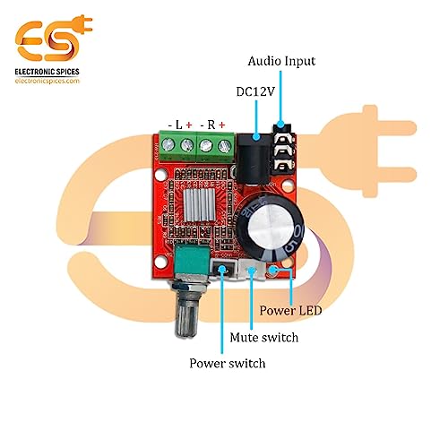 Electronicspices Electronic Spices Pam8610 10w+10w Dual Channel Stereo Audio Amplifier Board Module Pack of 1pcs - Image 4