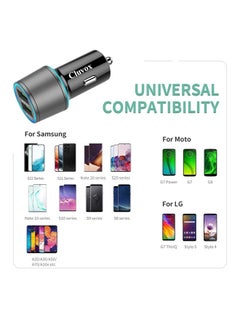 Rapid USB C Car Charger, Compatible for Samsung Galaxy S23/S22/S21/Note 20/Ultra/10/Plus/9/8/S20 Plus/Ultra/S10+/S10e/S9/S8/A50/A70, Quick Charge 3.0 Dual USB 18W Fast Car Charger+ Type C Cable 3.3ft