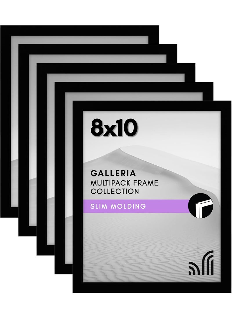 Americanflat Americanflat 8x10 Picture Frame with Polished Plexiglass  Set of 5  Galleria Collection  Gallery Wall Frame Set for Tabletop and Wall Display  Black  - Image 1