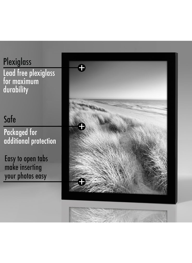 Americanflat Americanflat 8x10 Picture Frame with Polished Plexiglass  Set of 5  Galleria Collection  Gallery Wall Frame Set for Tabletop and Wall Display  Black  - Image 3