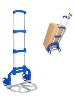 75KG Luggage Trolley Barrow Foldable Hand Push Truck Parcel Boot Cart Heavy Duty Rustproof Utility Cart with Adjustable Shaft
