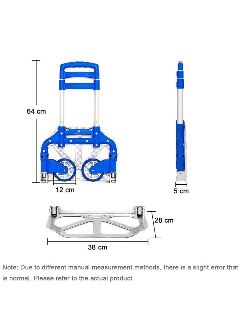 ECVV - 75KG Luggage Trolley Barrow Foldable Hand Push Truck Parcel Boot Cart Heavy Duty Rustproof Utility Cart with Adjustable Shaft - Image 1