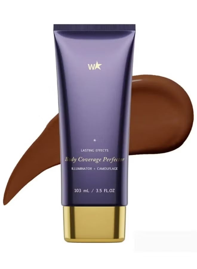 دبليو مستحضر تغطية الجسم المثالي، مكياج مقاوم للماء للساقين والجسم، مكياج لتغطية الوشم، 103 مل (إشراقة عميقة) - Image 1
