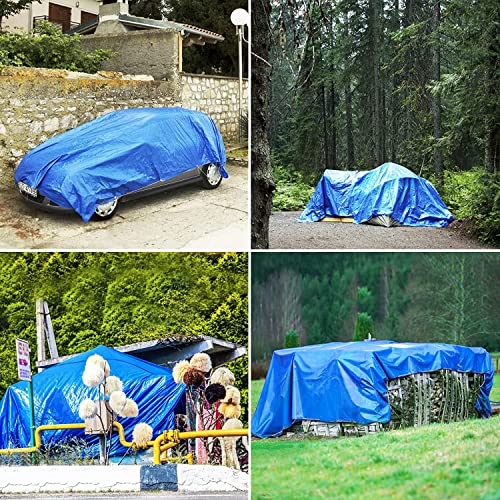 HAPPY CHEERS Blue Tarp, Tarps Heavy Duty Waterproof 10x20, Waterproof Plastic Poly 16 Mil Thick Tarpaulin with Metal Grommets Every 19.5 Inches - Emergency Rain Shelter, Outdoor Cover, and Camping Use - Image 5