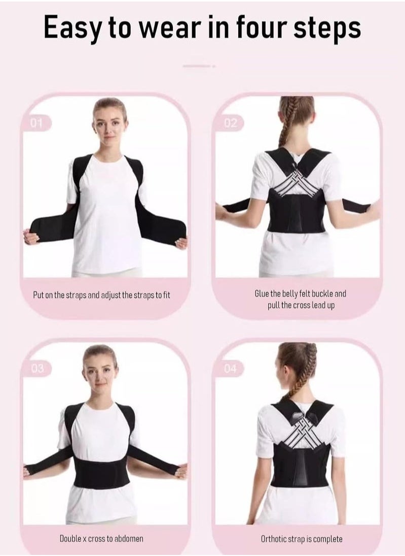 Fitness World Posture Corrector Back Bracket Anti-Hump Posture Corrector Bracket Adjustable Back Shoulder Support Straps Fit Women and Men  - Image 3