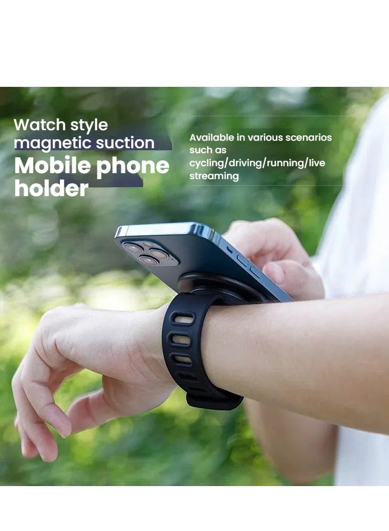 MagSafe Magnetic Phone Wristband & Stand | Portable Hands-Free Mount for Outdoor Cycling, Ride-Sharing, Running, Fitness, Live Streaming, Fishing - Image 4