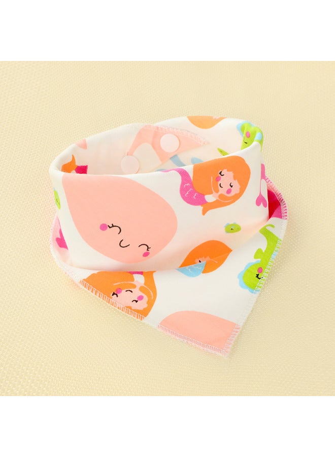 Baby's Towel Baby's Pure Cotton Triangle Towel Double Layer Cartoon Printed Baby's Triangle Towel Children's Bib