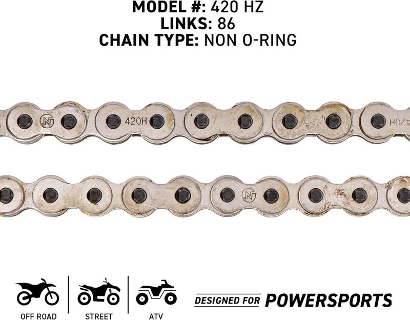 NICHE Drive Sprocket Chain Combo for Honda CT70 ST70 CL70 Front 15 Rear 35 Tooth 420HZ Standard 86 Links - Image 2