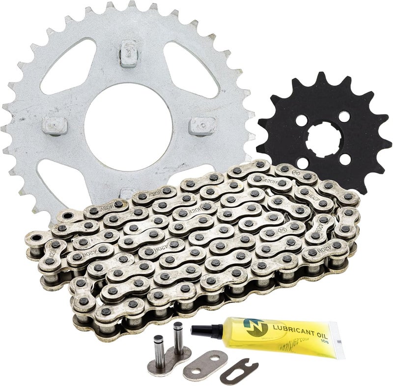 NICHE Drive Sprocket Chain Combo for Honda CT70 ST70 CL70 Front 15 Rear 35 Tooth 420HZ Standard 86 Links - Image 1
