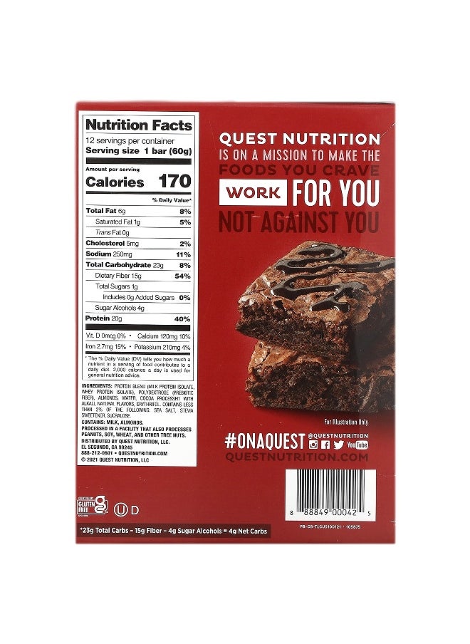 QUEST NUTRITION Quest Nutrition, Protein Bar, Chocolate Brownie, 12 Bars, 2.12 oz (60 g) Each  - Image 2