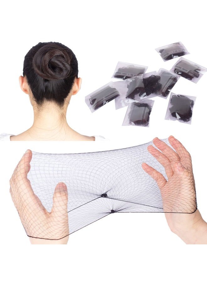 WeKen شبكة شعر سوداء 24 قطعة عبوة فردية 20" حافة مرنة غير مرئية لشبكة كعكة الشعر لخدمة الطعام وكعكة الباليه ونوم النساء والشعر المستعار - Image 1