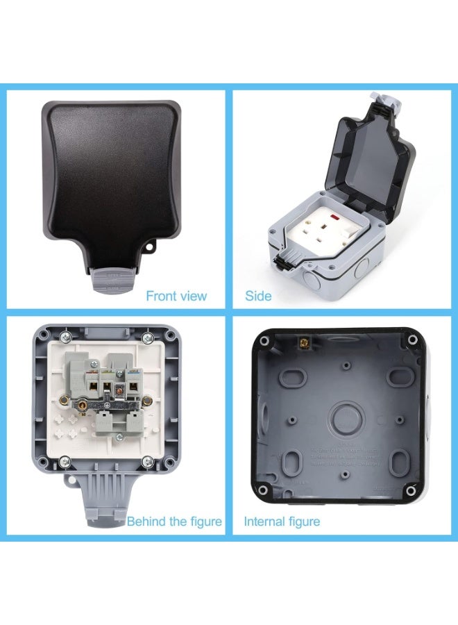 Fixer Weatherproof Outdoor Switched Power Socket – IP66 Waterproof & Dustproof Double Outlet for Garden, Patio & Outdoor Use - Image 2