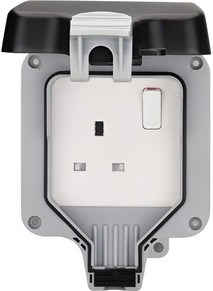 Fixer Weatherproof Outdoor Switched Power Socket – IP66 Waterproof & Dustproof Double Outlet for Garden, Patio & Outdoor Use - Image 1